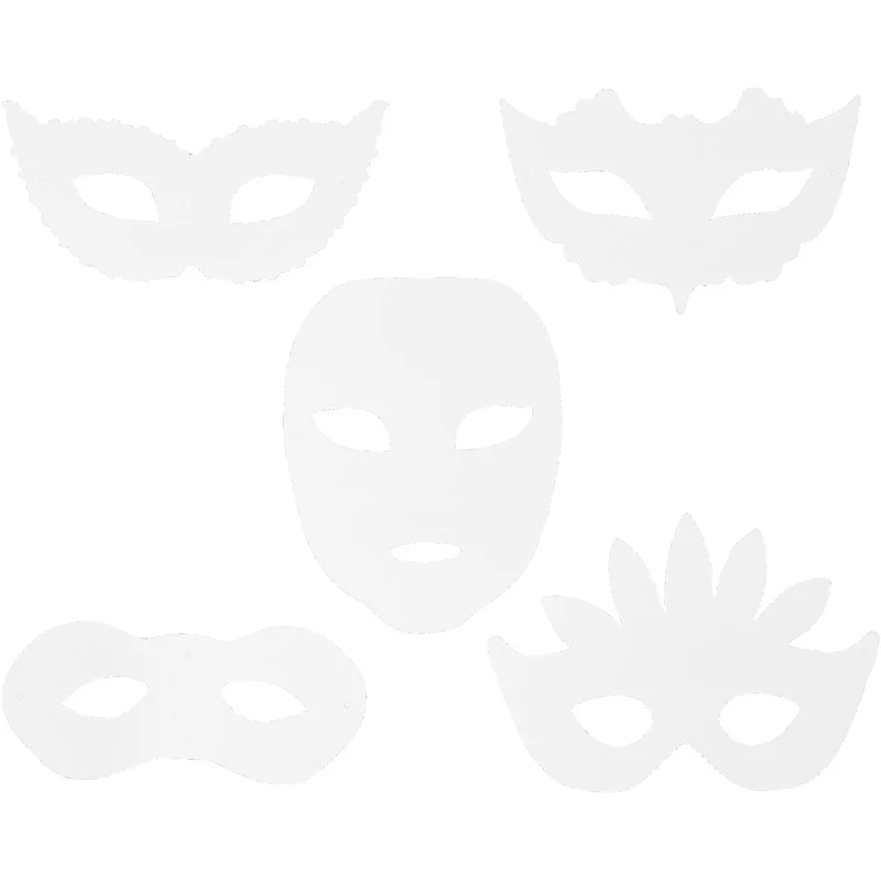 Teatermasker, H: 8,5-19 cm, B: 15-20,5 cm, 230 g, vit, 16 st./ 1 förp. [HOB-95216]