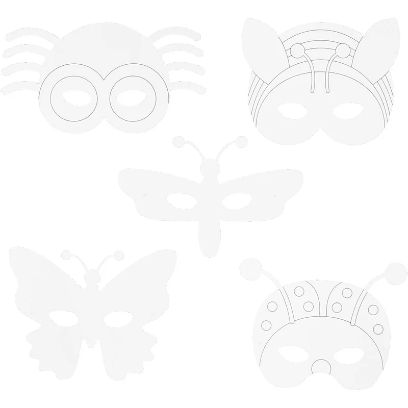 Insektsmasker, H: 14-17 cm, B: 19,5-23 cm, 230 g, vit, 16 st./ 1 förp. [HOB-95215]