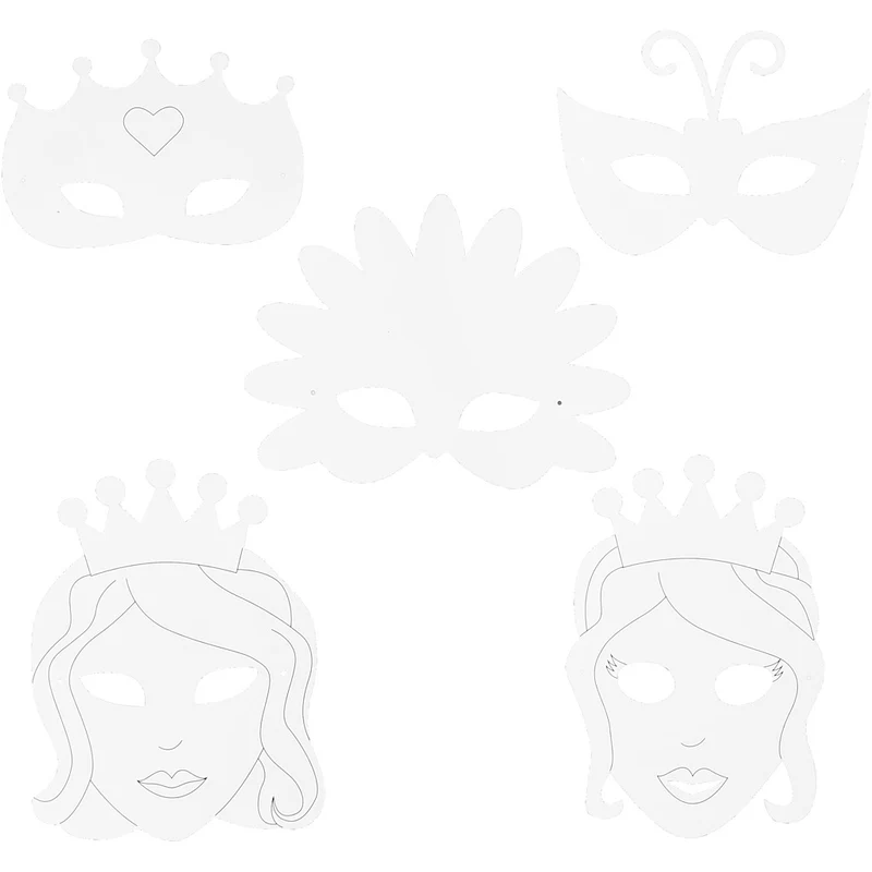 Äventyrmasker, H: 13,5-25 cm, B: 17-25 cm, 230 g, vit, 16 st./ 1 förp. [HOB-95214]
