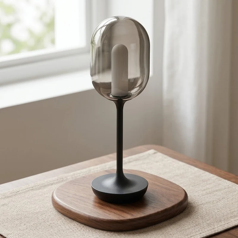 Oval Glow Glass LED Table Lamp