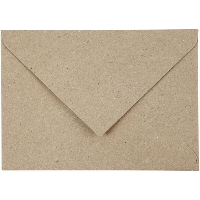 Recycled Envelopes, C6 11.5x16 cm, 120 g, natural, 50pcs [HOB20530]