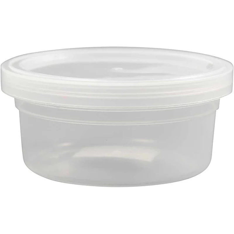 Plastic Tub with Lid, H: 38 mm, D: 84 mm, 20pcs, 125 ml [HOB13173]