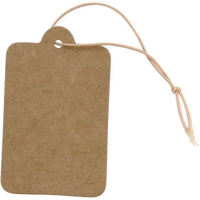 Gift Tags, size 25x40 mm, light brown, 100pcs [HOB01273]