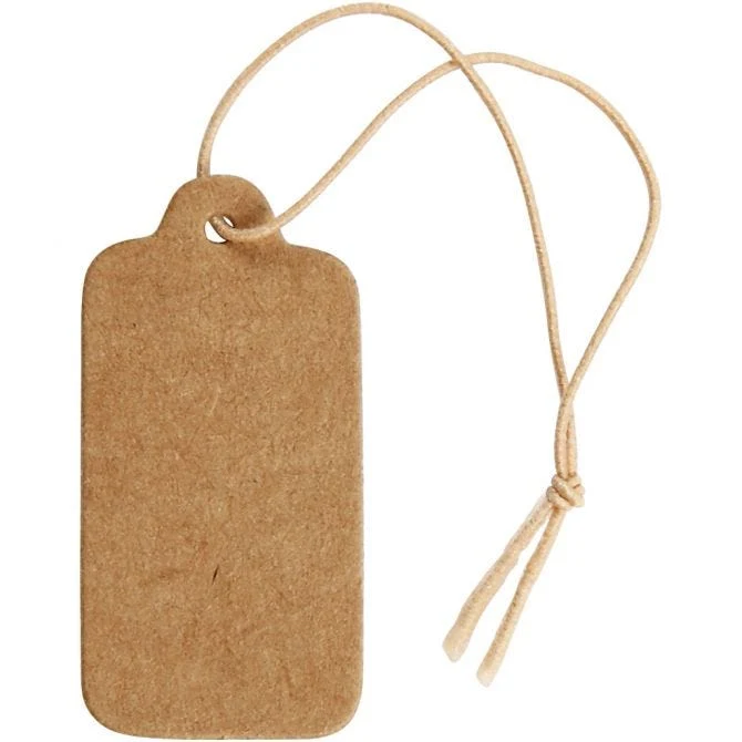 Gift Tags, size 15x30 mm, light brown, 100pcs [HOB01271]