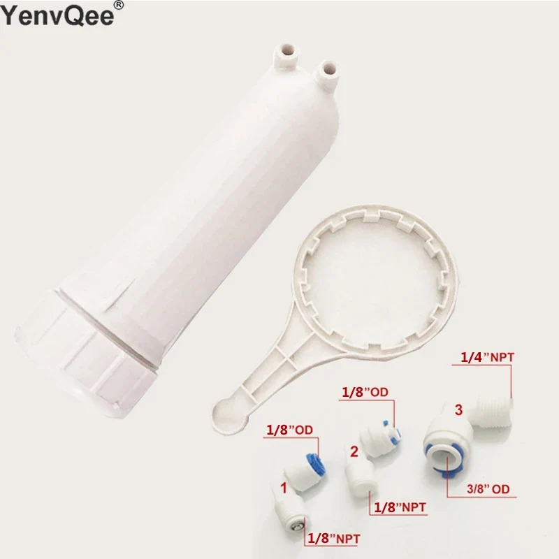 3012 RO Membrane Housing for 400/600GPD Reverse Osmosis Systems – Complete Fittings