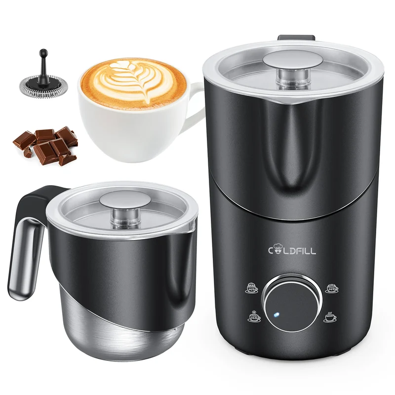 8-in-1 Electric Milk Frother & Steamer – 400ml Dishwasher Safe