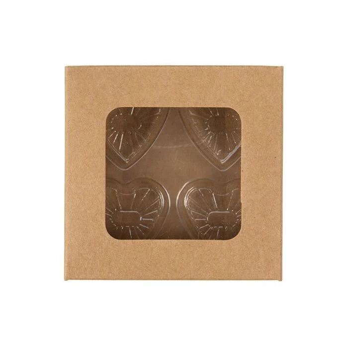 Kraft Artisan Candy Box Set, Heart Insert 7x2.1x6.8 cm (25 pieces) [CNDYH277]