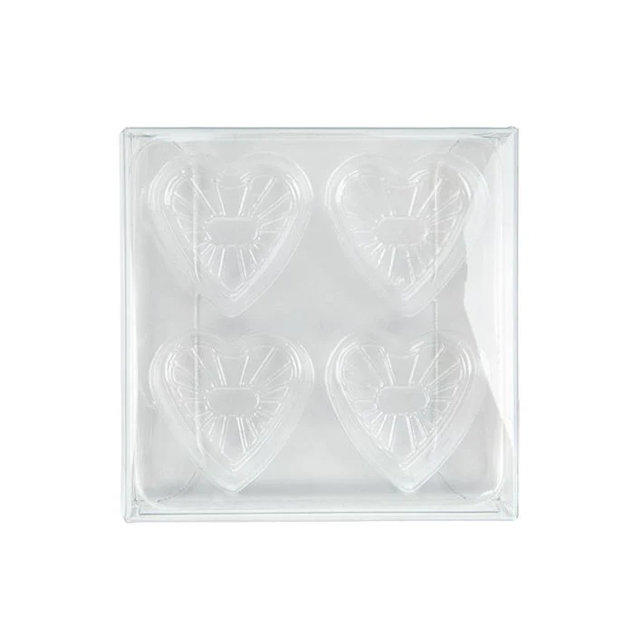 Clear Artisan Candy Box Set, Heart Insert 7x2.1x6.8 cm (25 pieces) [CNDYH276]