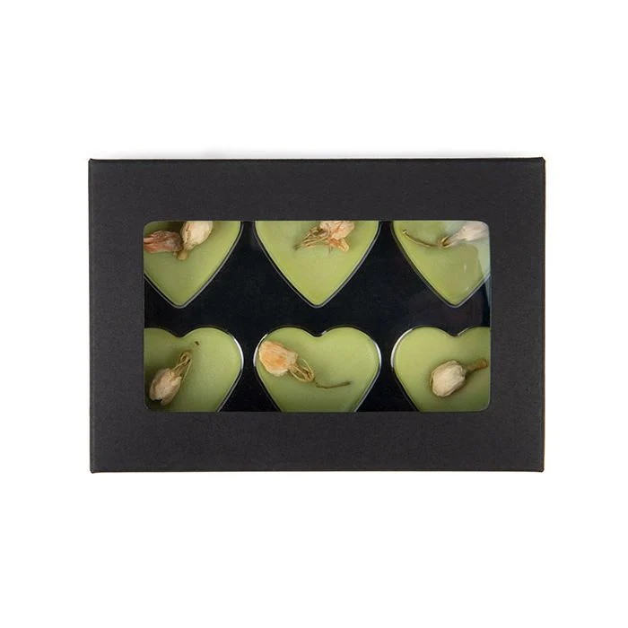 Black Kraft Artisan Candy Box Set, Heart Insert 7x2.1x10.3 cm (25 pieces) [CNDYH274B]