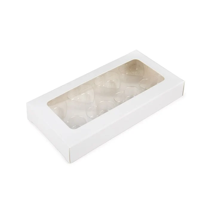 Vit Kraft Artisan Candy Box Set, Hjärtinsats 7x2.1x13.8 cm (25 st) [CNDYH272W]