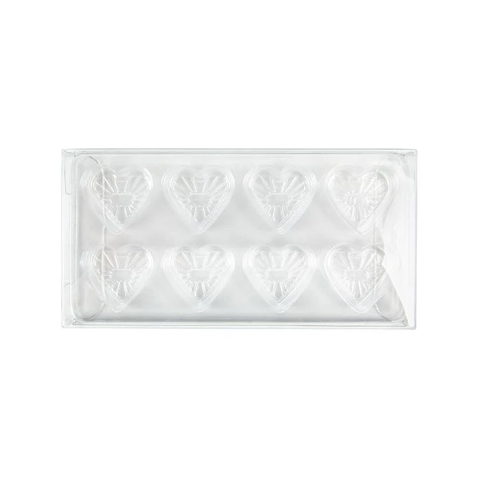 Clear Artisan Candy Box Set, Heart Insert 7x2.1x13.8 cm (25 pieces) [CNDYH272]