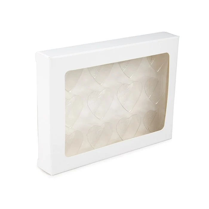 Vit Kraft Artisan Candy Box Set, Hjärtinsats 10.2x2.1x13.8 cm (25 st) [CNDYH270W]