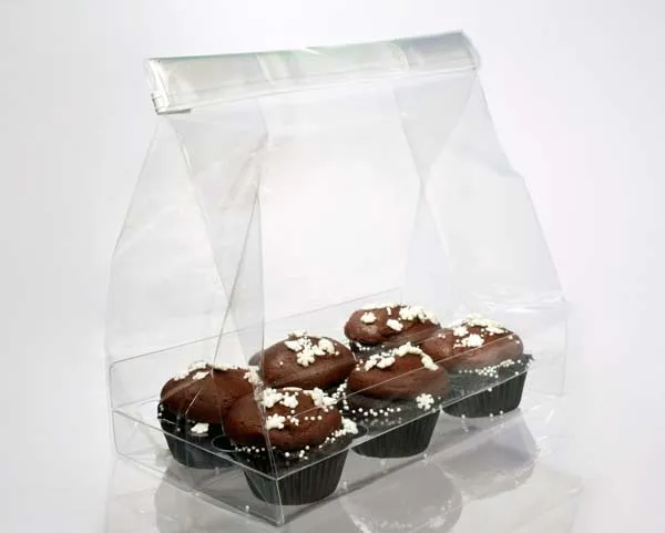 Cupcakepåsar för sex miniatyrer med insats 17,8 x 10,2 x 22,9 cm (100 st) [CBG6]