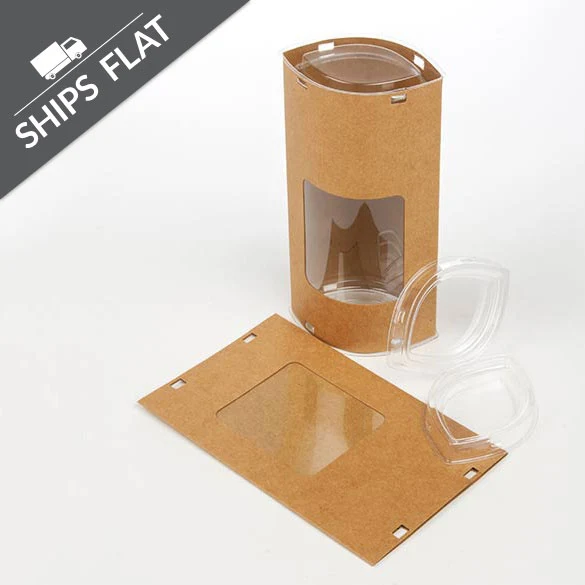 Kraft med fönster Pop-up tubkit, ögonformad 7,8 x 5,2 x 15,4 cm (25 st) [KTEWS26]