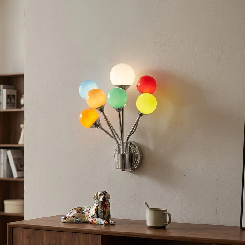 Colorful Balloon Glass Globe Wall Lamp