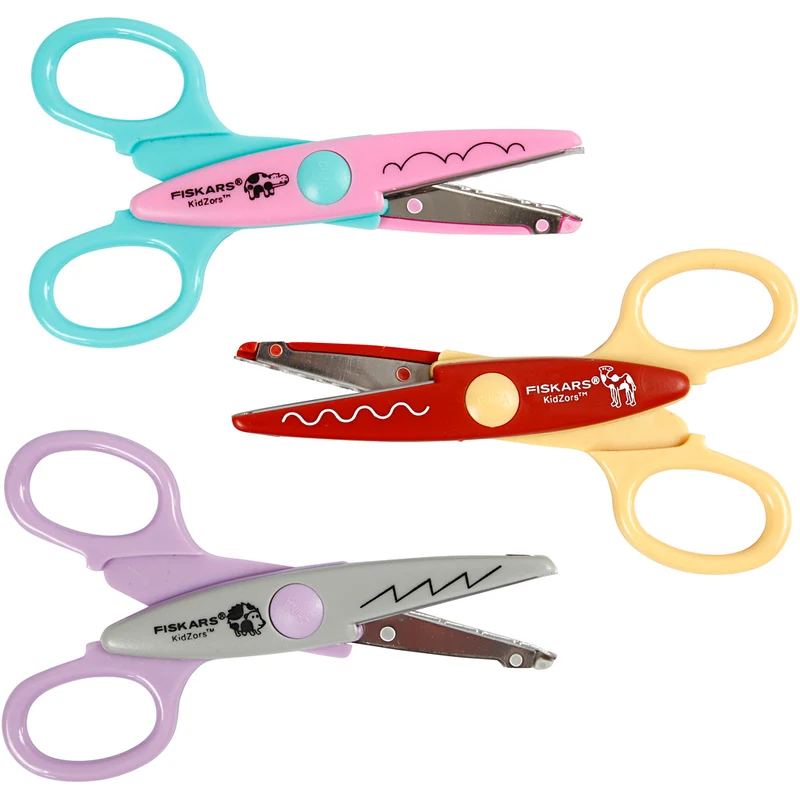 Fiskars KidzorsT Mönstersaxar, Flodhäst, kamel och igelkott, 3 st./ 1 förp. [HOB-8233]