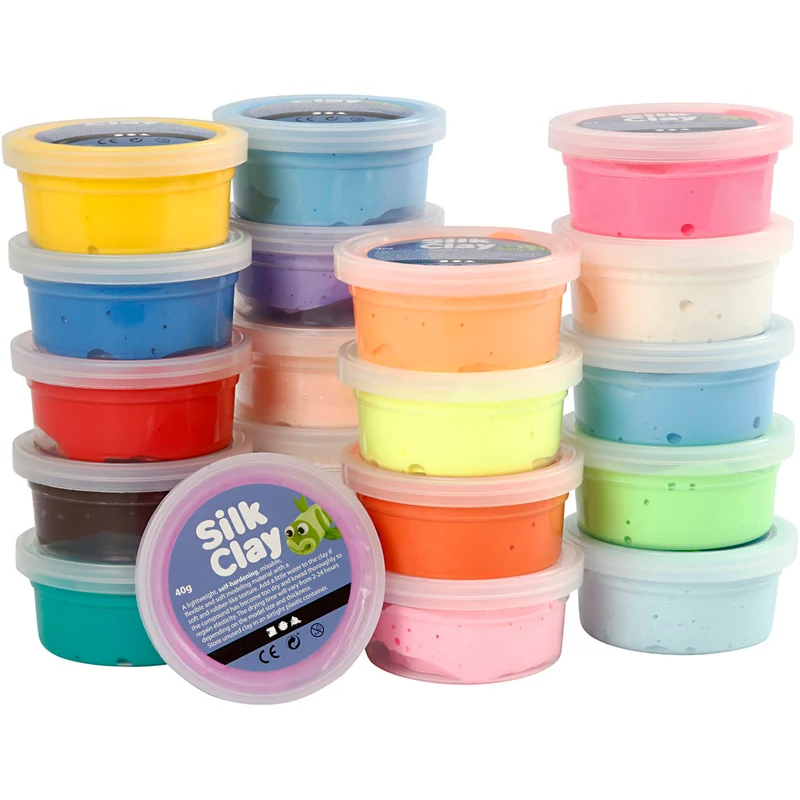 Silk Clay®, mixade färger, 20x40 g/ 1 förp. [HOB-79147]