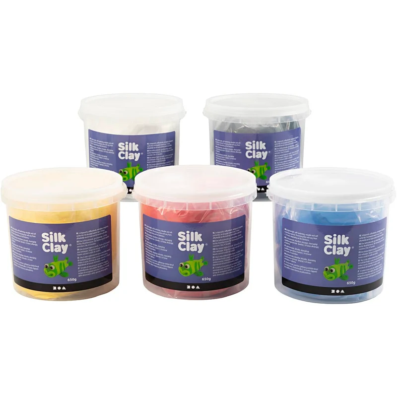 Silk Clay®, primärfärger, 5x650 g/ 1 förp. [HOB-79138]