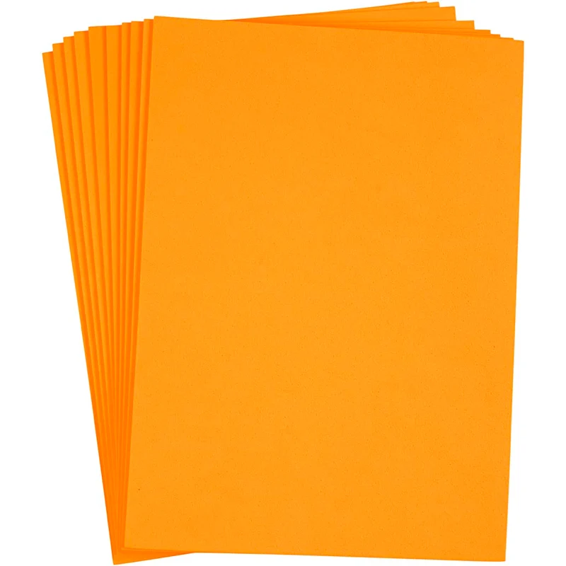 Dekorgummi, A4, 210x297 mm, tjocklek 2 mm, orange, 10ark/ 1 förp. [HOB-79045]