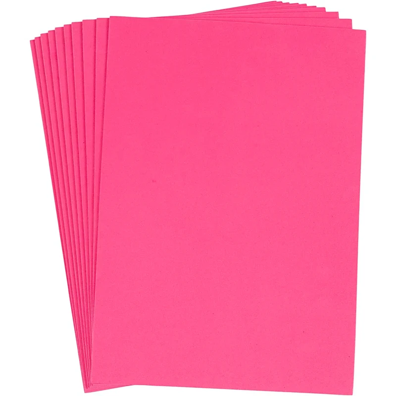 Dekorgummi, A4, ark 210x297 mm, tjocklek 2 mm, rosa, 10 ark/ 1 förp. [HOB-79042]