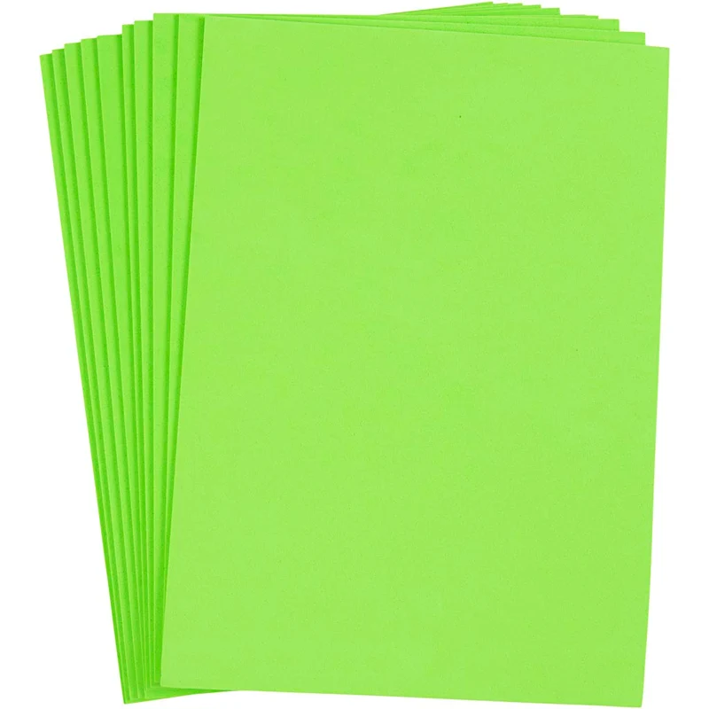 Dekorgummi, A4, ark 210x297 mm, tjocklek 2 mm, ljusgrön, 10 ark/ 1 förp. [HOB-79037]
