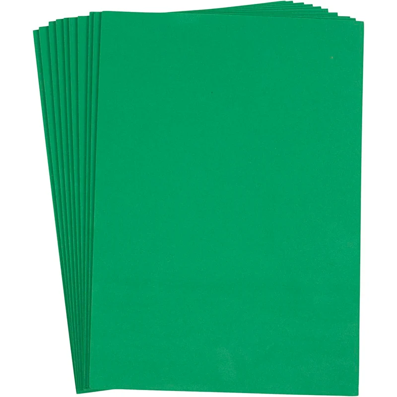 Dekorgummi, A4, ark 210x297 mm, tjocklek 2 mm, mörkgrön, 10 ark/ 1 förp. [HOB-79036]