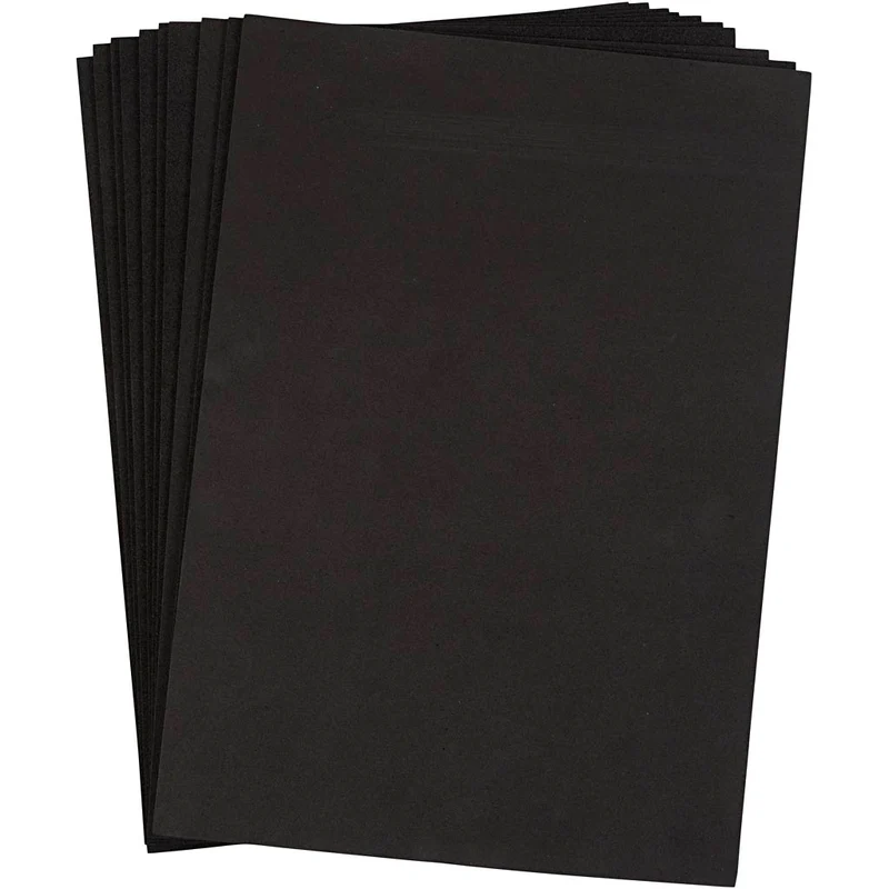Dekorgummi, A4, ark 210x297 mm, tjocklek 2 mm, svart, 10 ark/ 1 förp. [HOB-79034]