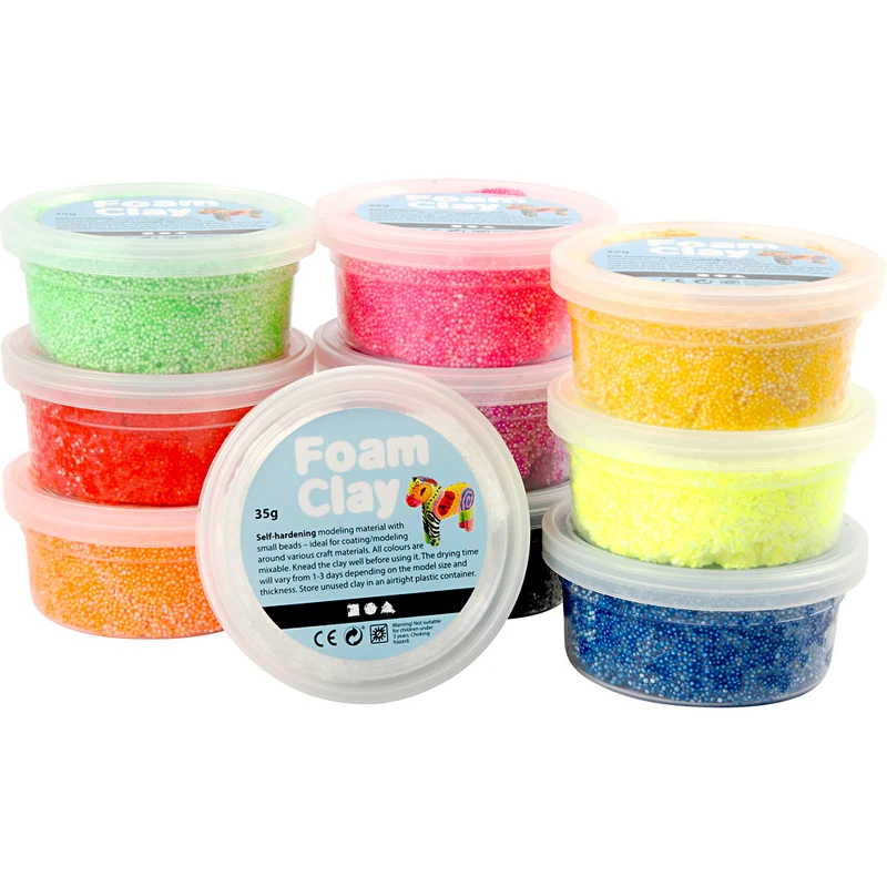 Foam Clay® , mixade färger, 10x35 g/ 1 förp. [HOB-78930]