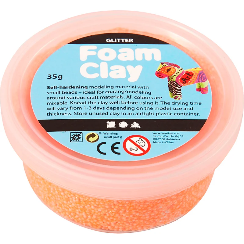 Foam Clay® , glitter, orange, 35 g/ 1 burk [HOB-78863]