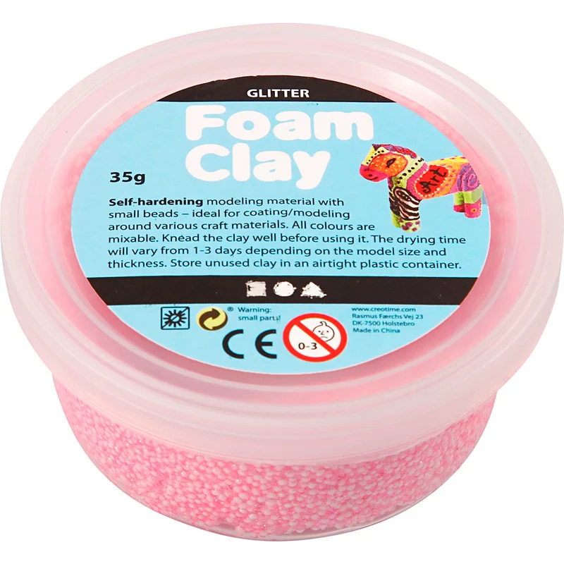 Foam Clay® , glitter, ljusröd, 35 g/ 1 burk [HOB-78862]