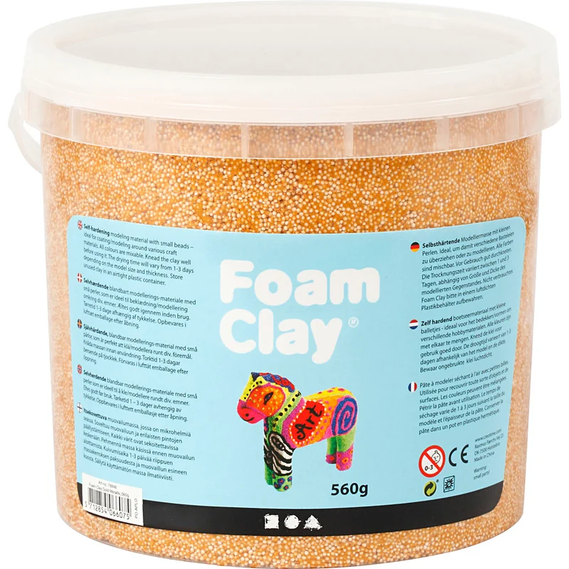Foam Clay® , metallic, guld, 560 g/ 1 hink [HOB-78848]