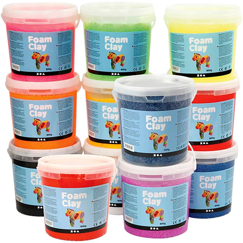 Foam Clay® , Innehållet kan variera , mixade färger, 12x560 g/ 1 förp. [HOB-78834]