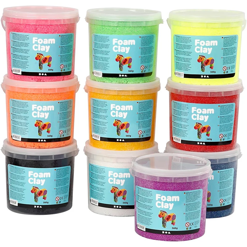 Foam Clay® , mixade färger, 10x560 g/ 1 förp. [HOB-78830]