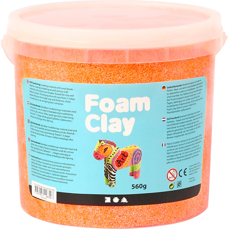Foam Clay® , neonorange, 560 g/ 1 hink [HOB-78828]