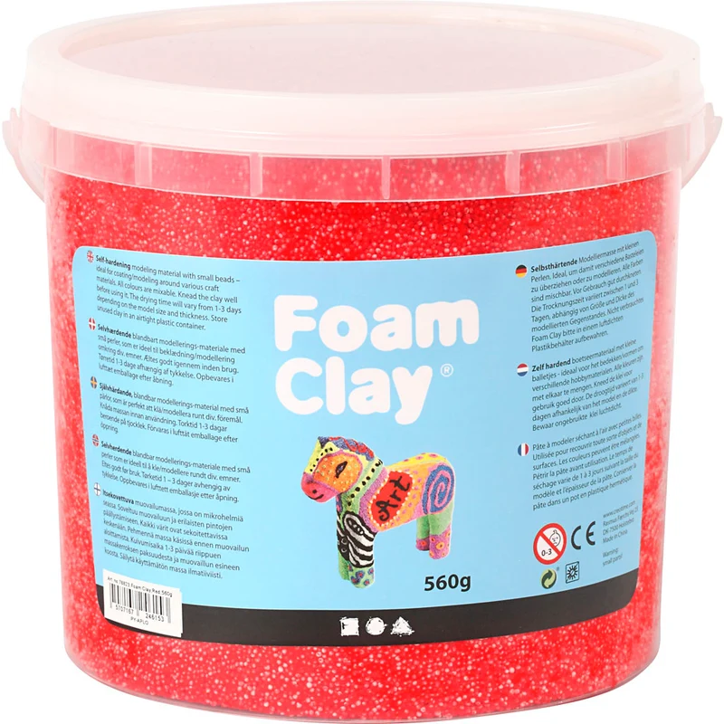 Foam Clay® , röd, 560 g/ 1 hink [HOB-78823]