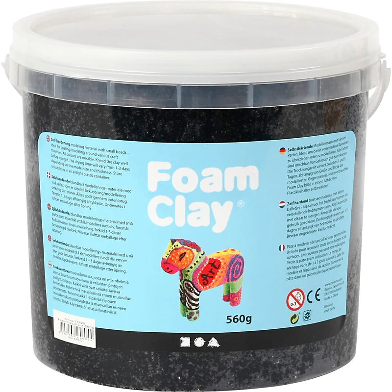 Foam Clay® , svart, 560 g/ 1 hink [HOB-78820]