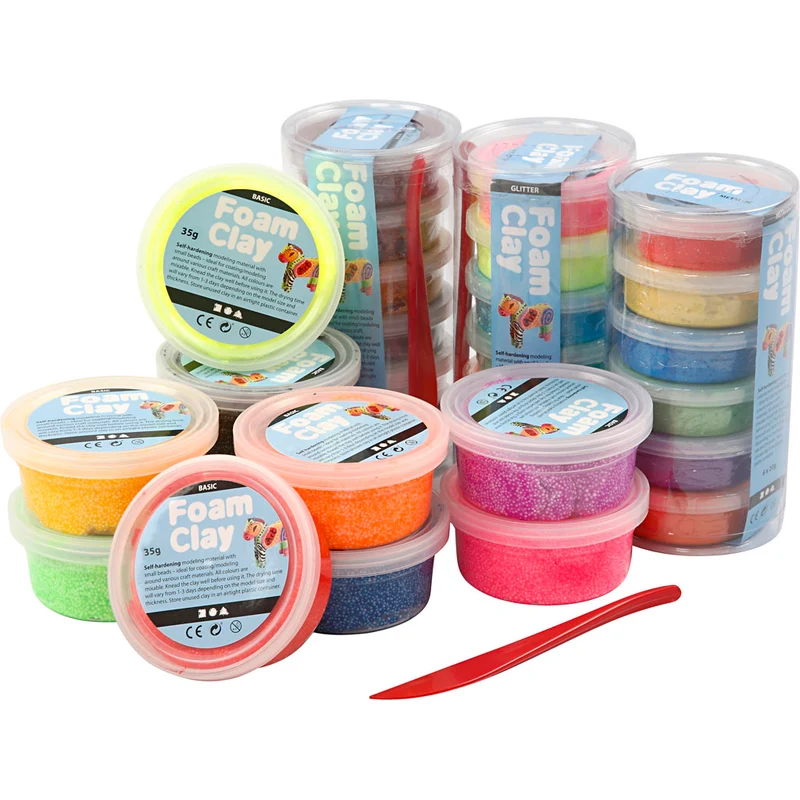 Foam Clay® , glitter, mixade färger, 28 burk/ 1 förp. [HOB-78816]