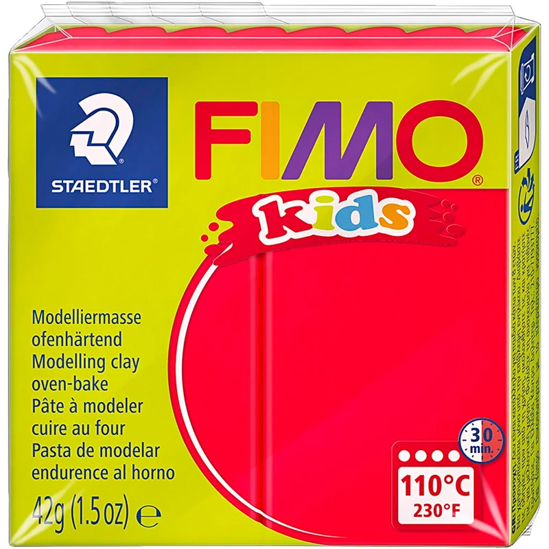 FIMO® Kids Clay, röd, 42 g/ 1 förp. [HOB-78522]