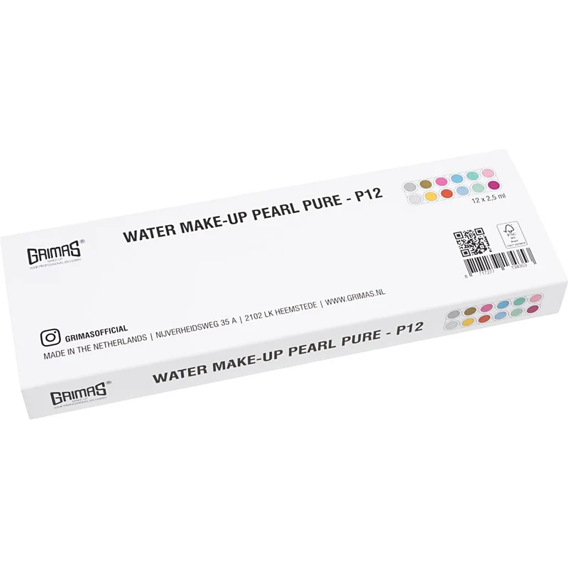 Grimas ansiktsfärg - sminkpalett, pärlemorsfärger, 12x2.50 ml/ 1 st. [HOB-77060]