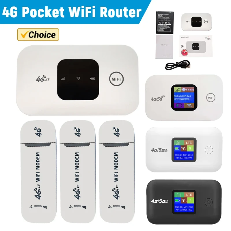 4G Pocket WiFi Router | 150Mbps Mobile Hotspot | SIM Card Slot | 2100mAh | Wide Coverage