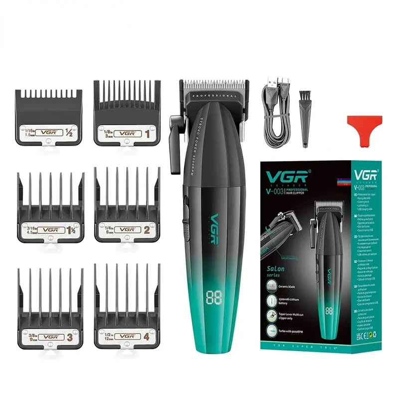 VGR Professional Hair Clippers | 9000 RPM | V-285 & V-003 | Cordless Barber Trimmer