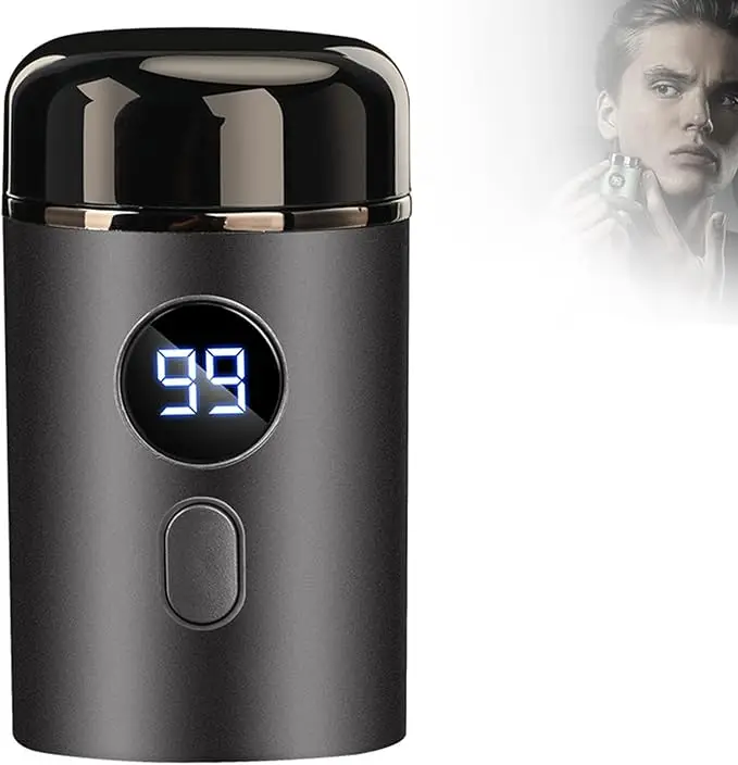 Mini Portable Electric Shaver for Men | LED Power Display | Pocket Size | USB Rechargeable