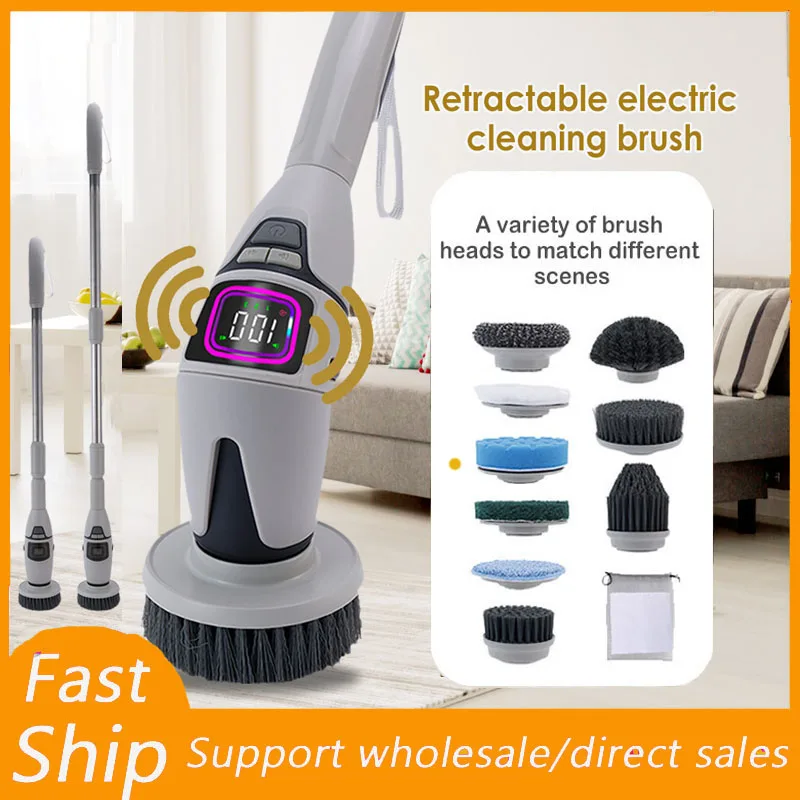 10-in-1 Electric Cleaning Brush | Multifunctional | Bathroom & Toilet | Voice Announcement