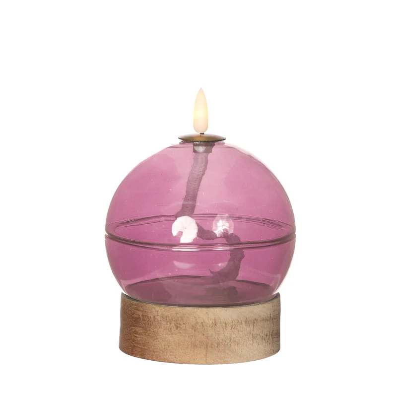 LED-oljelykta h16,5 Ø12 cm rosa (1 st) [IFS-32811]