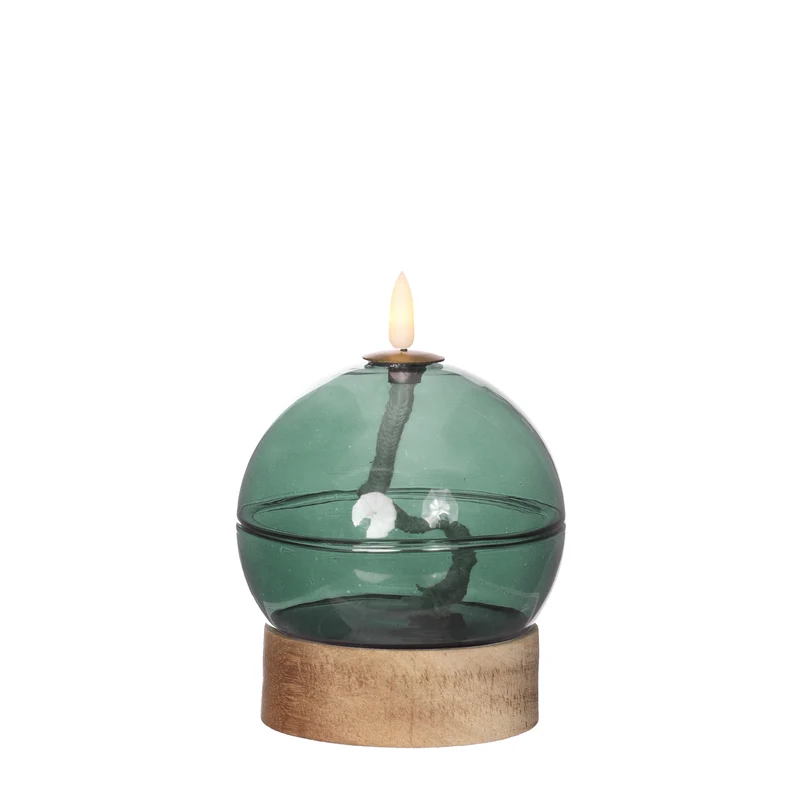 LED-oljelykta h13,5 Ø10 cm mörkgrön (1 st) [IFS-32809]