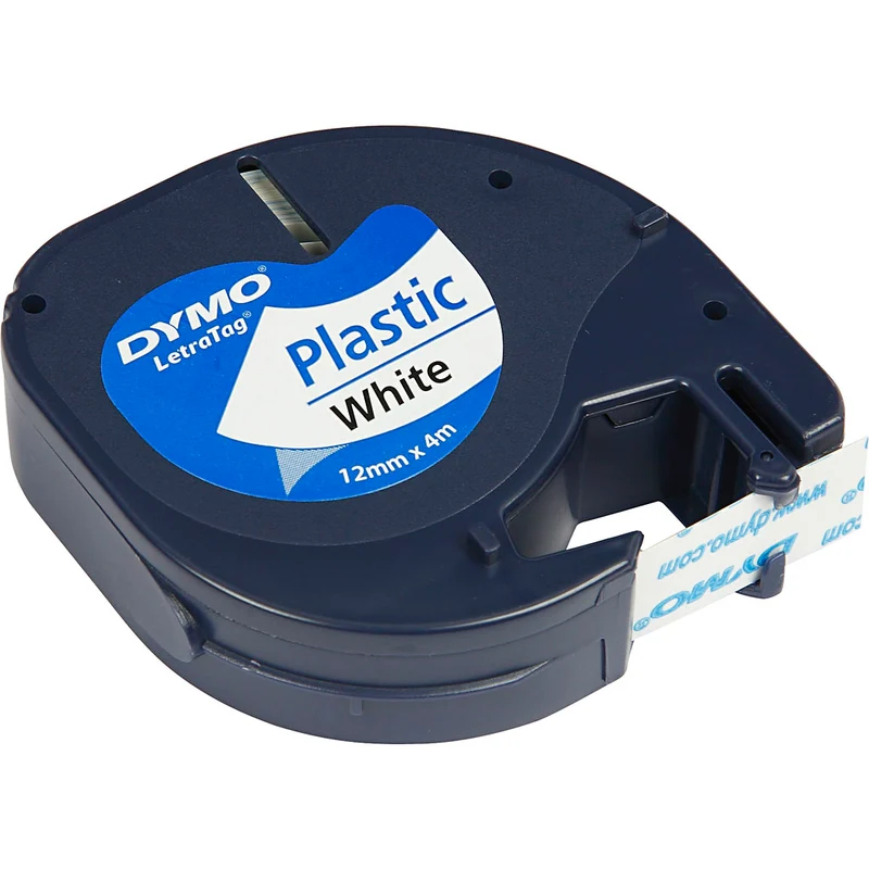 Dymo Plasttejp, L: 4 M, B: 12 mm, vit, 4 m/ 1 rl. [HOB-11533]