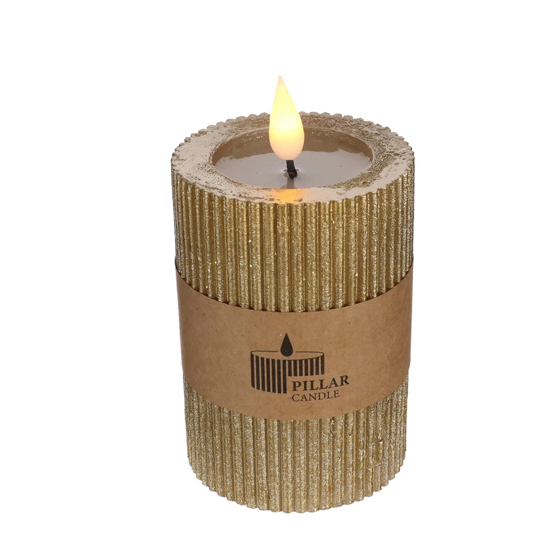 LED-pelarljus Ø7 h. 10 cm guld (1 st) [IFS-32632]