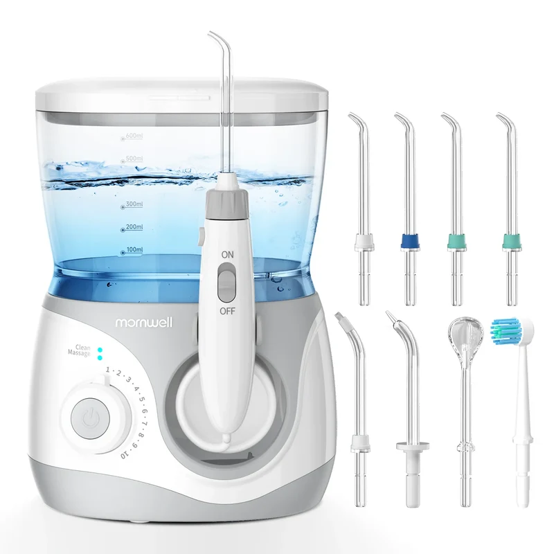 Home Water Flosser 600ml | 10 Pressure Settings | 6 Nozzles | EU Plug | Professional Oral Irrigator