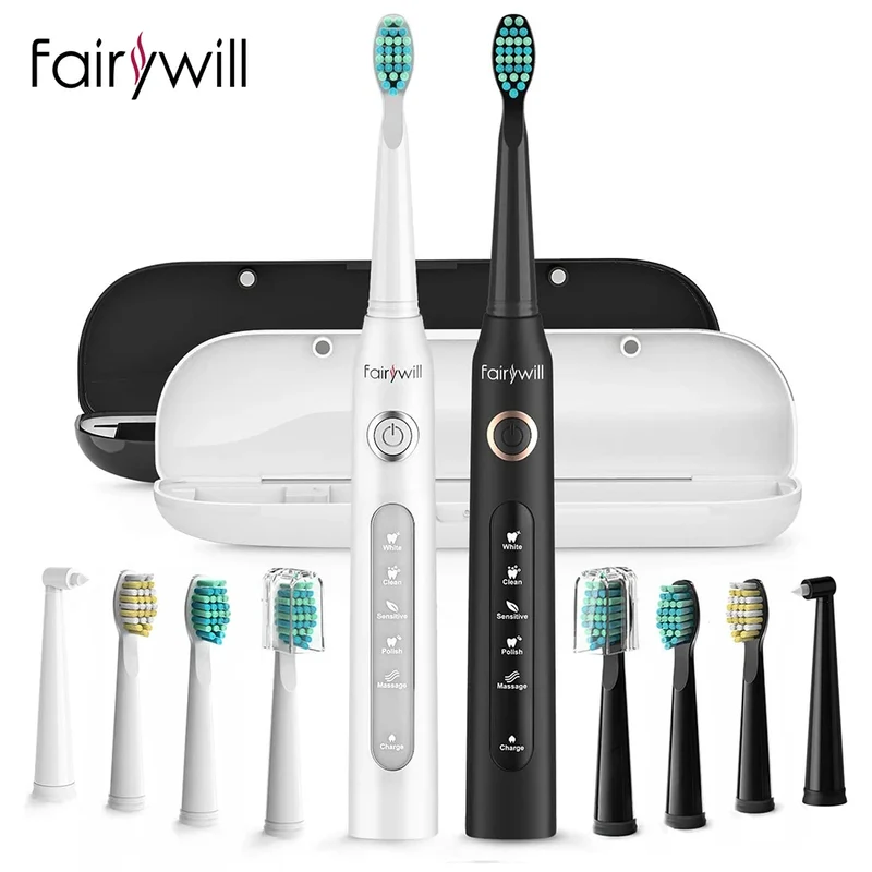 Fairywill FW-D7 Sonic Electric Toothbrush | 5 Modes | USB | Smart Timer | Travel Case