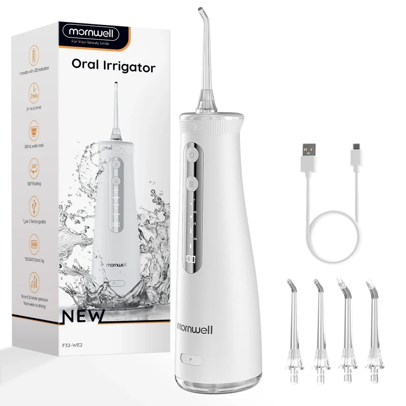 Cordless Water Flosser | 4 Jet Tips | 4 Modes | 260ml | IPX7 Waterproof